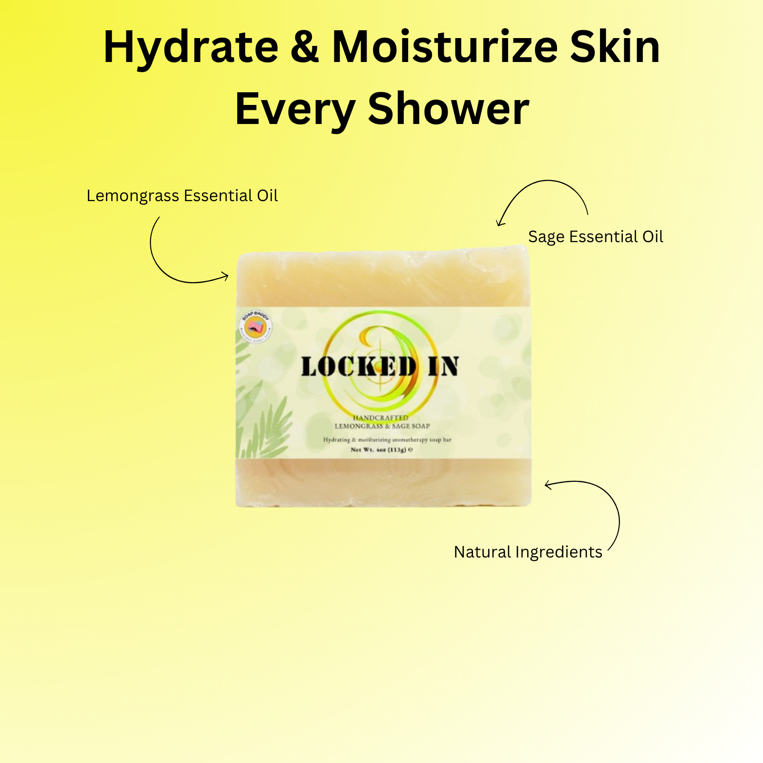 Locked In - Lemongrass And Sage Aromatherapy Soap Bar