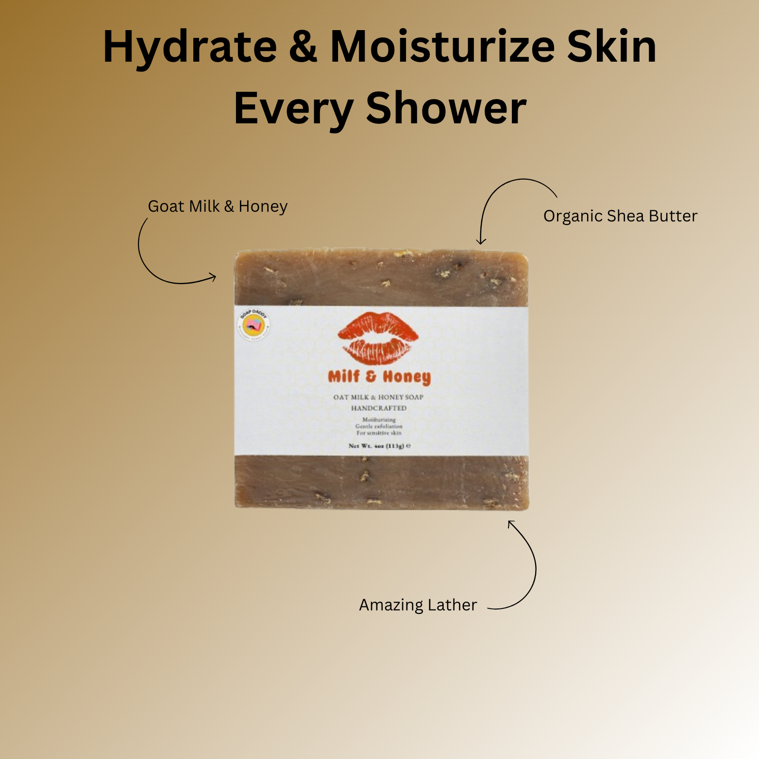 Milf & Honey - Oat Milk And Honey Soap Bar